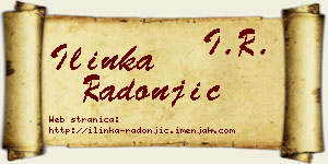 Ilinka Radonjić vizit kartica